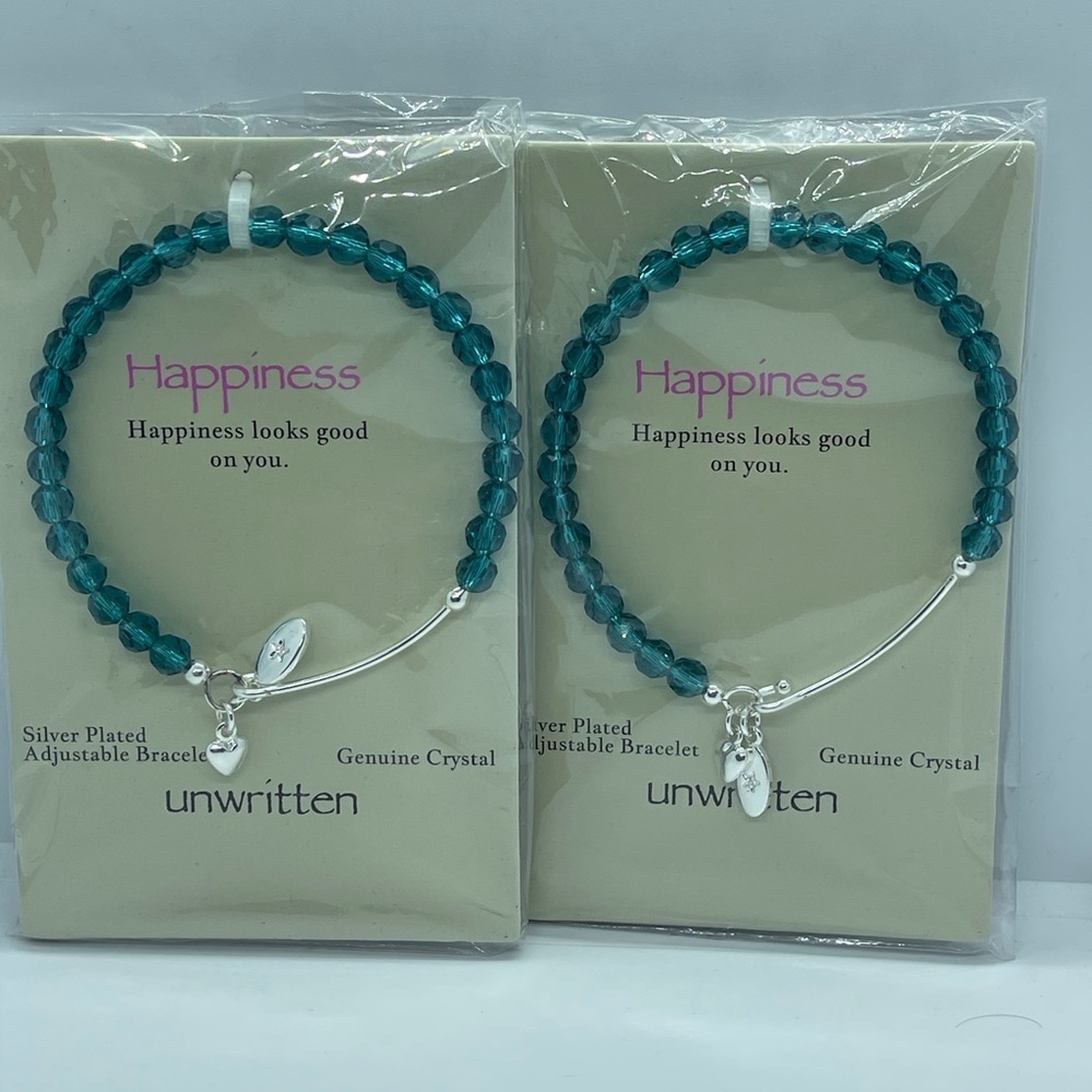 NWT Happiness Silver plated adjustable Genuin 2 pc
